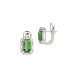 Серьги из белого золота с турмалинами 3,95 ct