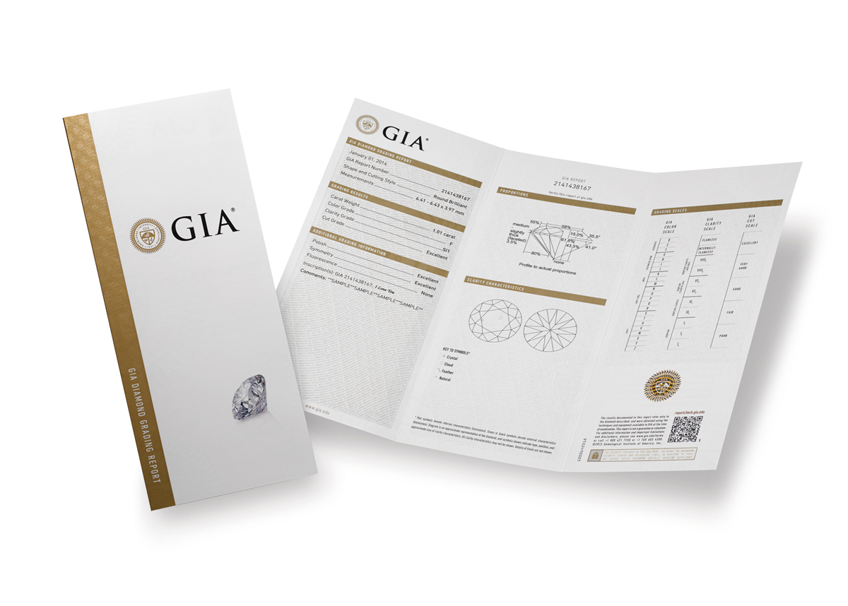 Образец сертификата GIA