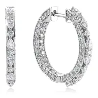 Серьги конго из золота с бриллиантами