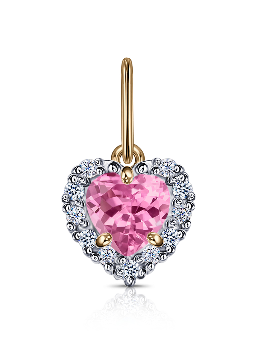 Подвеска из розового золота с фианитами