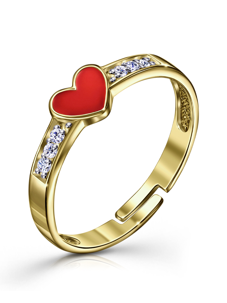 Кольцо из желтого золота с эмалью