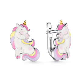 Серьги из белого серебра
