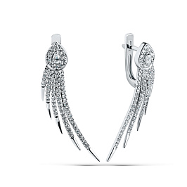 Серьги из белого золота с бриллиантами