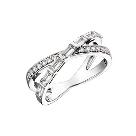 Кольцо из белого золота с бриллиантами