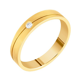 Кольцо из желтого золота с бриллиантом 0,05 ct
