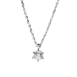 Колье из белого золота с бриллиантом 0,3 ct