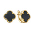 Серьги из желтого золота с ониксами 3,003 ct