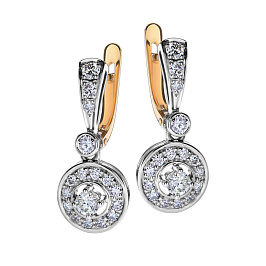 Серьги из желтого золота с бриллиантами 0,4 ct