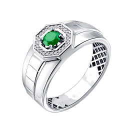 Кольцо из белого золота с изумрудом 0,325 ct
