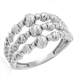 Кольцо из белого золота с шариками (18.0)