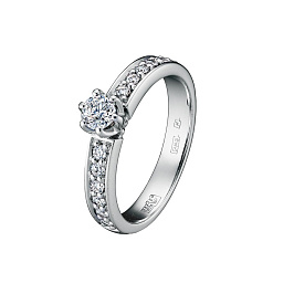 Кольцо из белого золота с бриллиантами 0,26 ct