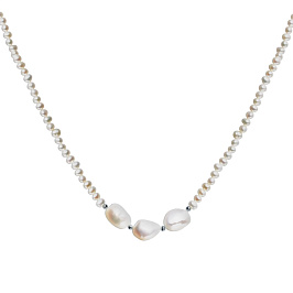 Колье из белого серебра