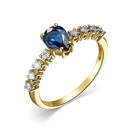 Кольцо из желтого золота с сапфиром 0,8 ct