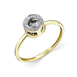 Кольцо из желтого золота с бриллиантами 0,014 ct