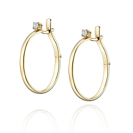 Серьги из желтого золота с бриллиантами 0,16 ct