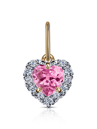 Подвеска из розового золота с фианитами 0,078 ct