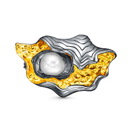 Брошь из серебра с жемчугом