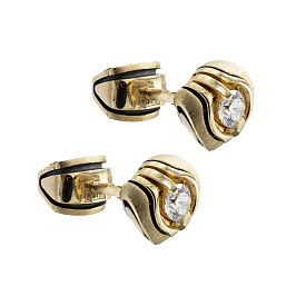 Серьги из желтого золота с бриллиантами 0,4 ct