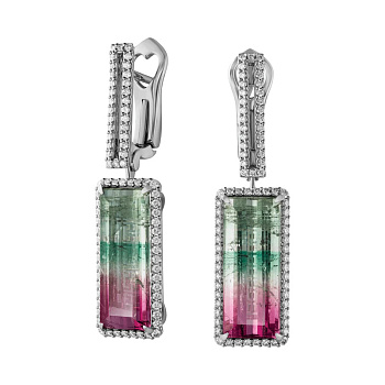 Серьги из белого золота с турмалинами 22,79 ct