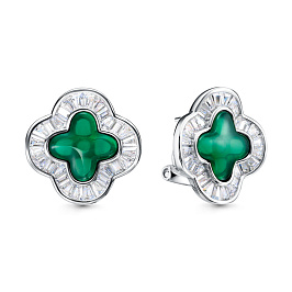 Серьги из серебра с агатом