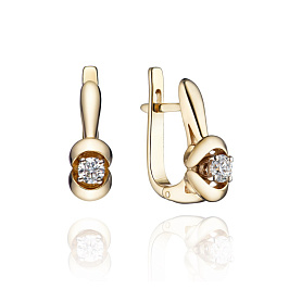 Серьги из желтого золота с бриллиантами 0,31 ct