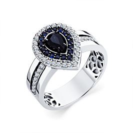 Кольцо из белого золота с сапфирами 0,491 ct