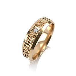 Кольцо из желтого золота с бриллиантом 0,025 ct