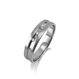 Кольцо из белого золота с бриллиантами