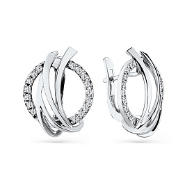 Серьги из белого золота с бриллиантами