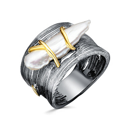 Кольцо из серебра с жемчугом