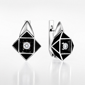 Серьги из белого золота с бриллиантами 0,24 ct