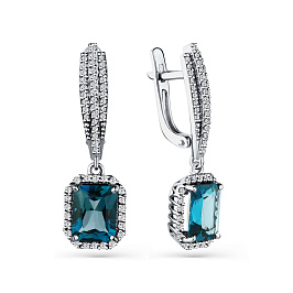 Серьги из белого золота с топазами 5,12 ct