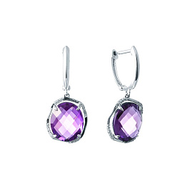 Серьги из белого золота с аметистами 8,65 ct