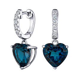 Серьги из белого золота с топазами 7 ct