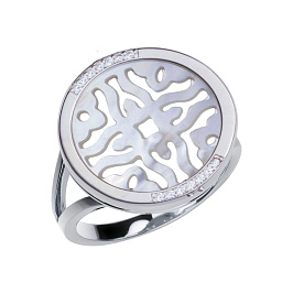 Кольцо из серебра с перламутром