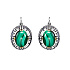 Серьги из серебра с малахитом