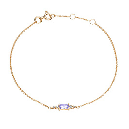 Браслет из розового золота с аметистом
