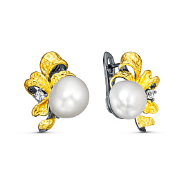 Серьги из серебра с жемчугом