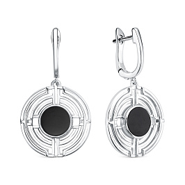 Серьги из серебра с ониксом