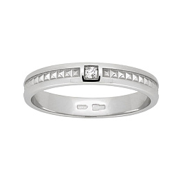 Кольцо из белого золота с бриллиантом 0,02 ct