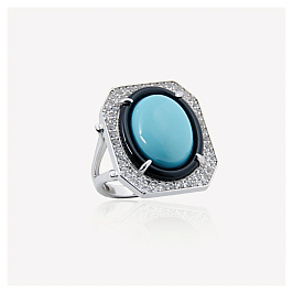 Кольцо из белого серебра