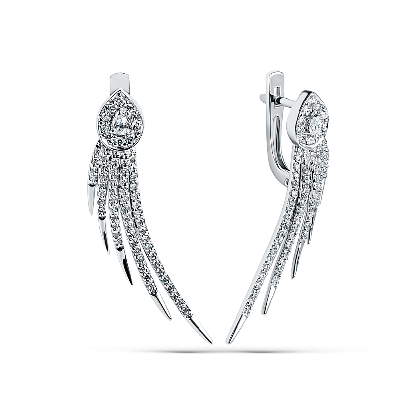 Серьги из белого золота с бриллиантами