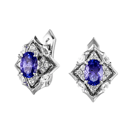 Серьги из белого золота с танзанитами 1,04 ct