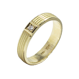 Кольцо из желтого золота с бриллиантом 0,035 ct