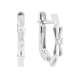 Серьги из белого золота с бриллиантами 0,065 ct