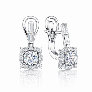 Серьги из белого золота с бриллиантами 0,74 ct