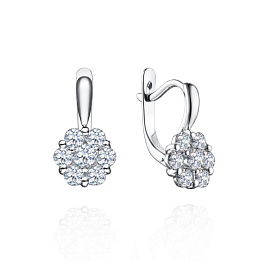 Серьги из белого золота с бриллиантами 0,35 ct