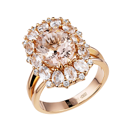 Кольцо из розового золота с морганитом 2,74 ct