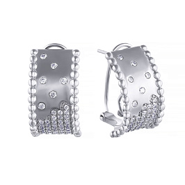 Серьги из белого серебра