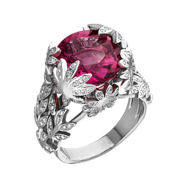 Кольцо из белого золота с турмалином 9,01 ct